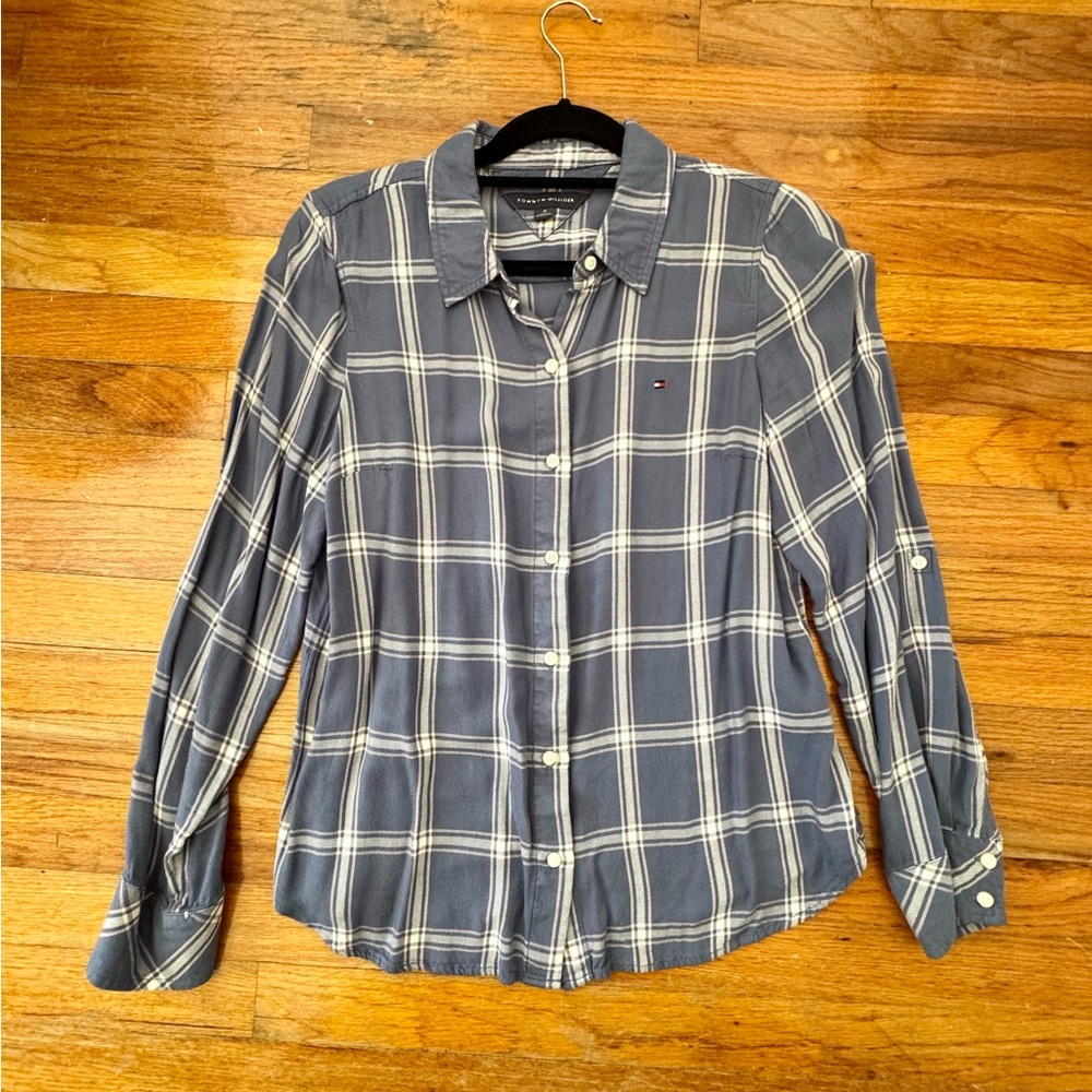 Tommy Hilfiger Blue Plaid Button-Up Shirt